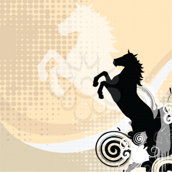 Royalty Free Clipart Image of an Abstract Horse Background