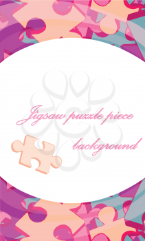 Royalty Free Clipart Image of a Puzzle Piece Postcard