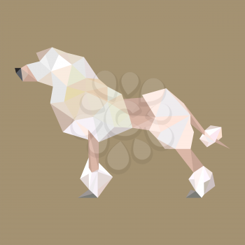 Illustration of origami puddle dog