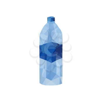 Illustration of origami water bottle isolated on white background