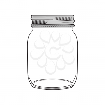 Illustration of hand drawn jar isolated on white background
