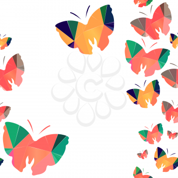 Seamless background with origami butterflys