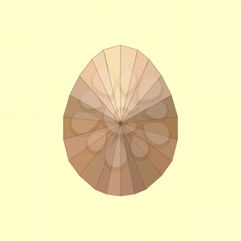 Modern flat design with polychrome Easter egg isolated on white background