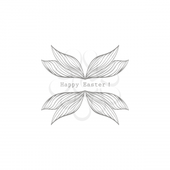 Modern flat design with vintage Happy Easter label isolated on white background