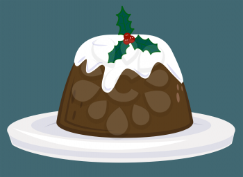 Royalty Free Clipart Image of a Christmas Pudding 