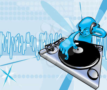 Royalty Free Clipart Image of a DJ 