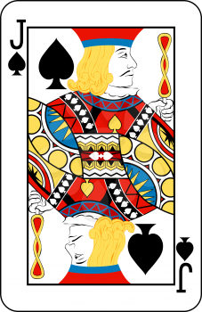 Royalty Free Clipart Image of a Jack of Spades Playing Card
