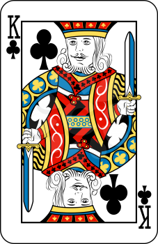 Royalty Free Clipart Image of a King of Clubs Playing Card