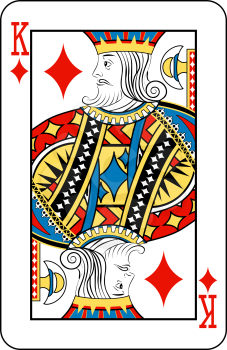 Royalty Free Clipart Image of a King of Diamonds Playing Card
