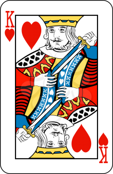 Royalty Free Clipart Image of a King of Hearts Playing Card