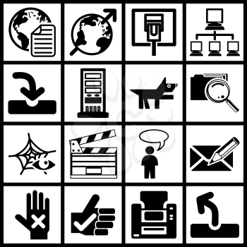 Royalty Free Clipart Image of a Set of Internet Web Icons