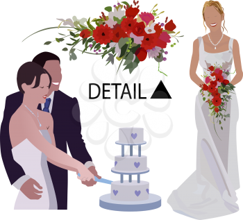 Royalty Free Clipart Image of Multiple Wedding Themed Illustrations
