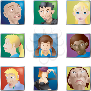 Royalty Free Clipart Image of  Illustrations of People