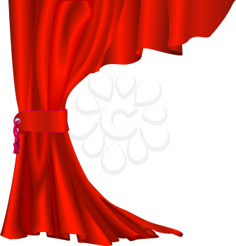 Royalty Free Clipart Image of a Red Velvet Curtain