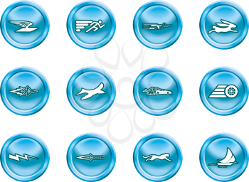 Royalty Free Clipart Image of Speed Icons
