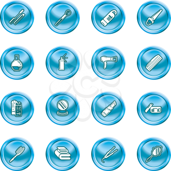 Royalty Free Clipart Image of a Set of Cosmetic Icons