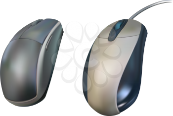 Royalty Free Clipart Image of Two Computer Mice