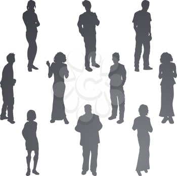Royalty Free Clipart Image of a Group of Friends
