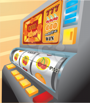 Royalty Free Clipart Image of a Slot Machine