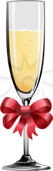 Royalty Free Clipart Image of a Glass of Champagne 