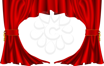 Royalty Free Clipart Image of Theater Style Curtains