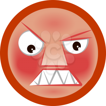 Royalty Free Clipart Image of an Angry Emoticon