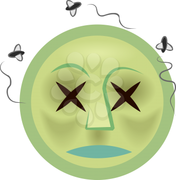 Royalty Free Clipart Image of a Dead Emoticon