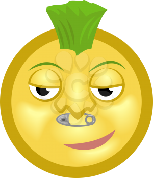 Royalty Free Clipart Image of a Punk Emoticon