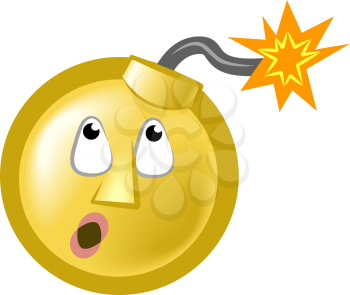 Royalty Free Clipart Image of a Bomb Emoticon 
