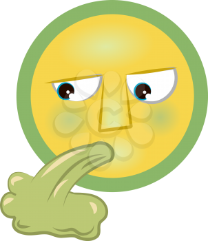 Royalty Free Clipart Image of a Sick Emoticon