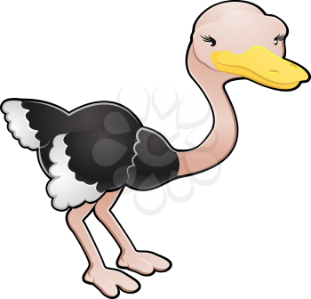 Royalty Free Clipart Image of an Ostrich 
