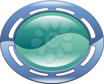 Royalty Free Clipart Image of a Blue and Green Button