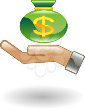 Royalty Free Clipart Image of a Hand Holding Money