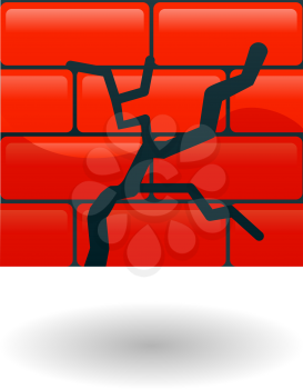 Royalty Free Clipart Image of a Cracked Wall