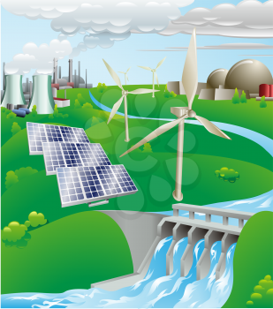 Royalty Free Clipart Image of Green Energy
