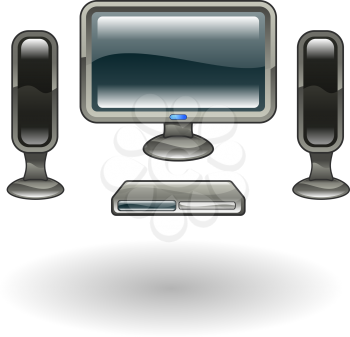 Royalty Free Clipart Image of a Home Cinema