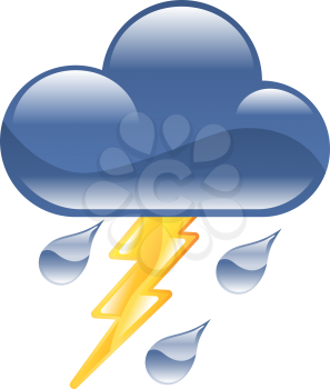 Royalty Free Clipart Image of a Raincloud and Lightning 