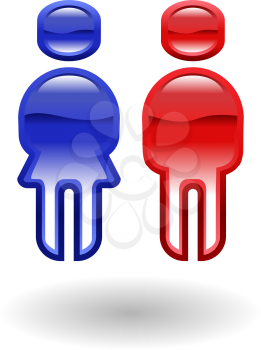 Royalty Free Clipart Image of Male and Female Icons