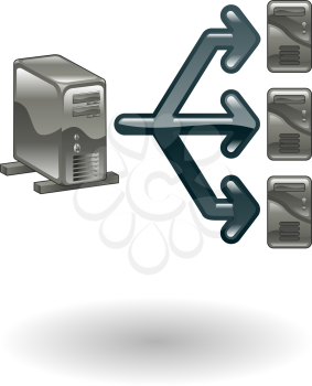 Royalty Free Clipart Image of a Network of Computers