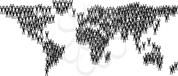 Royalty Free Clipart Image of a Map Made of People