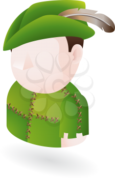Royalty Free Clipart Image of a Robin Hood Illustration
