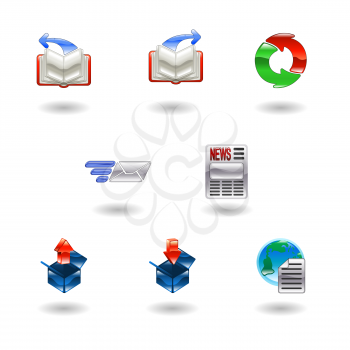 Royalty Free Clipart Image of a Set of Shiny Web Icons