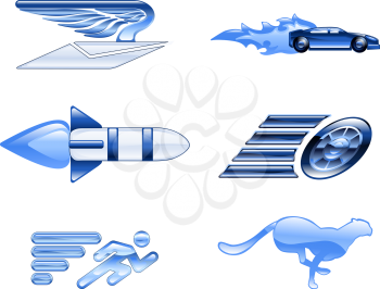 Royalty Free Clipart Image of a Speed Icons
