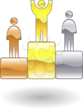 Royalty Free Clipart Image of a Victory Podium