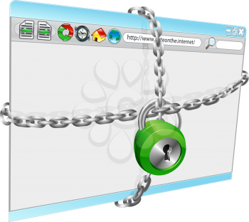 Royalty Free Clipart Image of an Internet Security Illustration