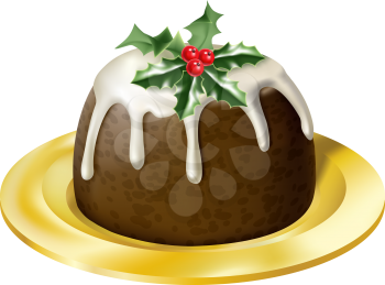 Royalty Free Clipart Image of Christmas Pudding