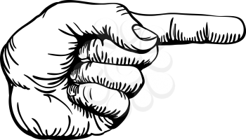 Royalty Free Clipart Image of a Hand Pointing 