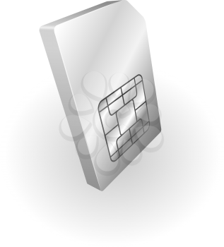 Royalty Free Clipart Image of a Silver SIM Card