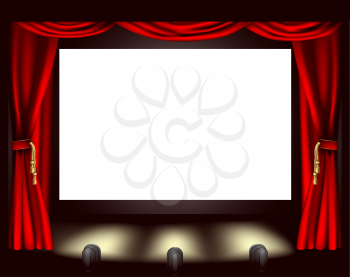 Royalty Free Clipart Image of a Theater Stage