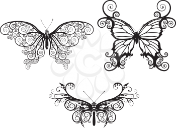 Royalty Free Clipart Image of Abstract Butterflies